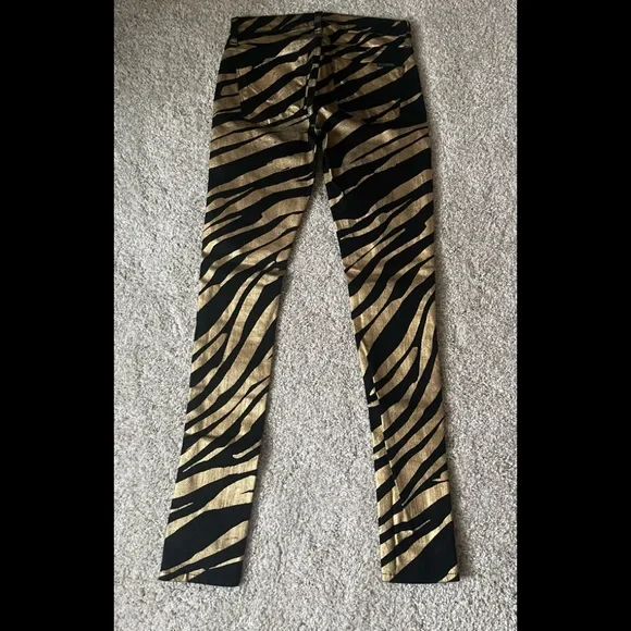 Hudson Nico Black & Gold Zebra Print Jeans Size 24 - Picture 3 of 12